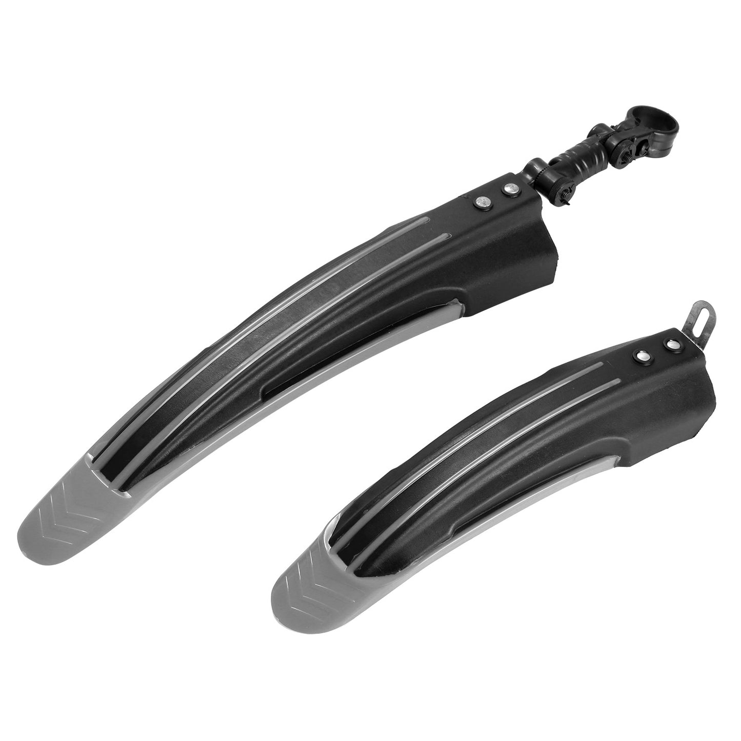 Bicycle Fender Set Adjustable Front Rear Mud Guard Mountain Bike Mudguards Splashboard Fit for 24\'\'-26\'\' Bikes - Gray -