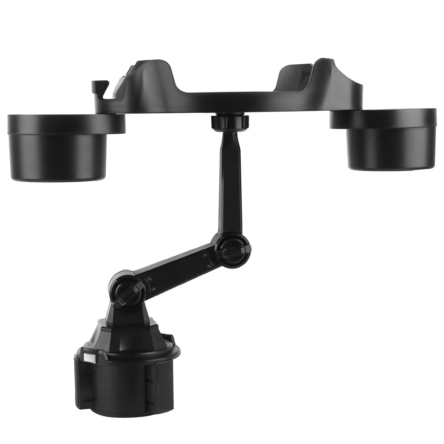 Car Cup Holder Expander 360° Rotating Car Tray Bottle Holder Adapter Multifunctional Water Cup Mount Stand with Phone Slot - Black -