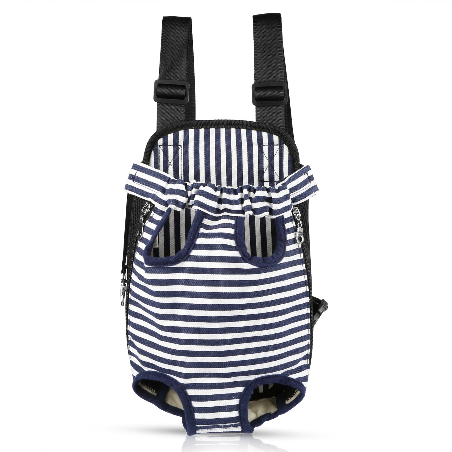 Dog Carrier Backpack Legs Out Front Pet Backpack Carrier Travel Bag Adjustable Shoulder Straps for Hiking Camping Shopping Biking - Stripe - Medium