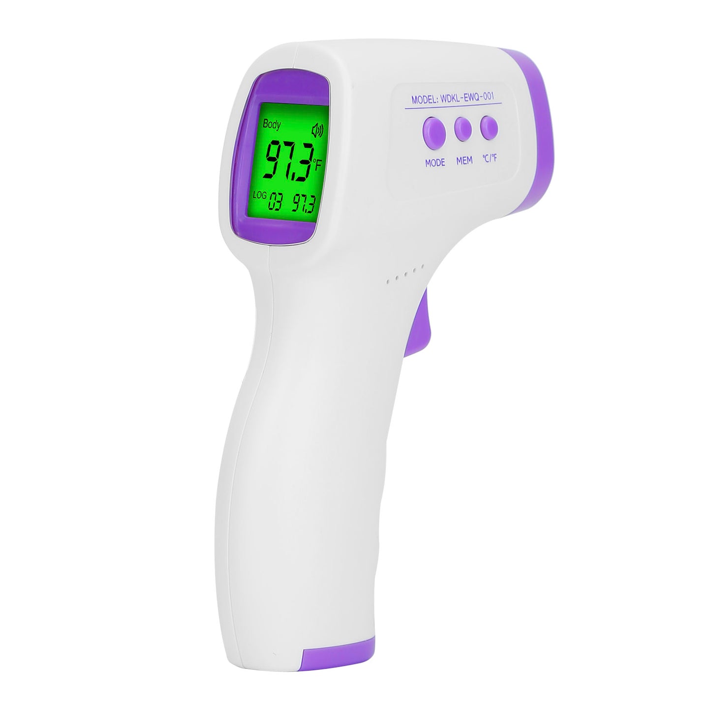 Digital Infrared Thermometer Non-contact Forehead Body Thermometer Surface Room Instant Accurate Reading w/ 32 Memories - White -
