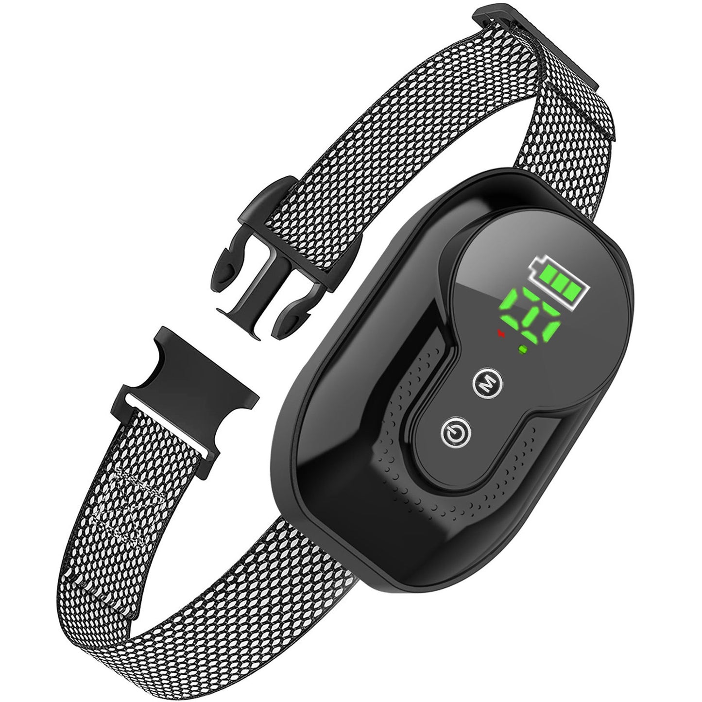 Dog Bark Collar Anti Barking Electric Training Collar Rechargeable Smart Anti-Bark Collar with Beep Vibration Shock Function 5 Intensity Levels - Black -