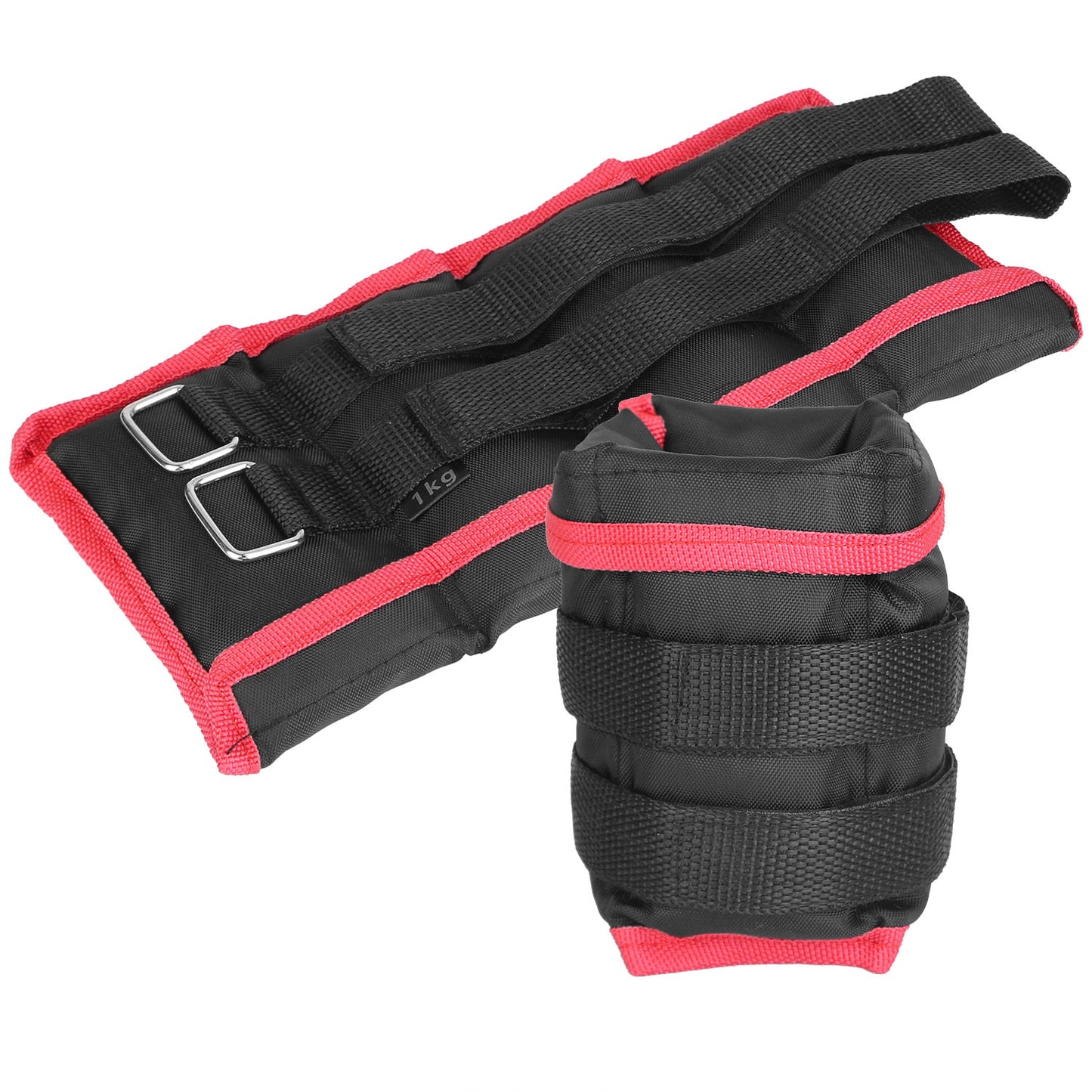 Ankle Weights Set 2.2/4.4LBS Pair Wrist Arm Ankle Weight with Iron Sandbags Fillings Length Adjustable Strap For Workout Physical Therapy Strength Tra - Black - 2.5 lbs