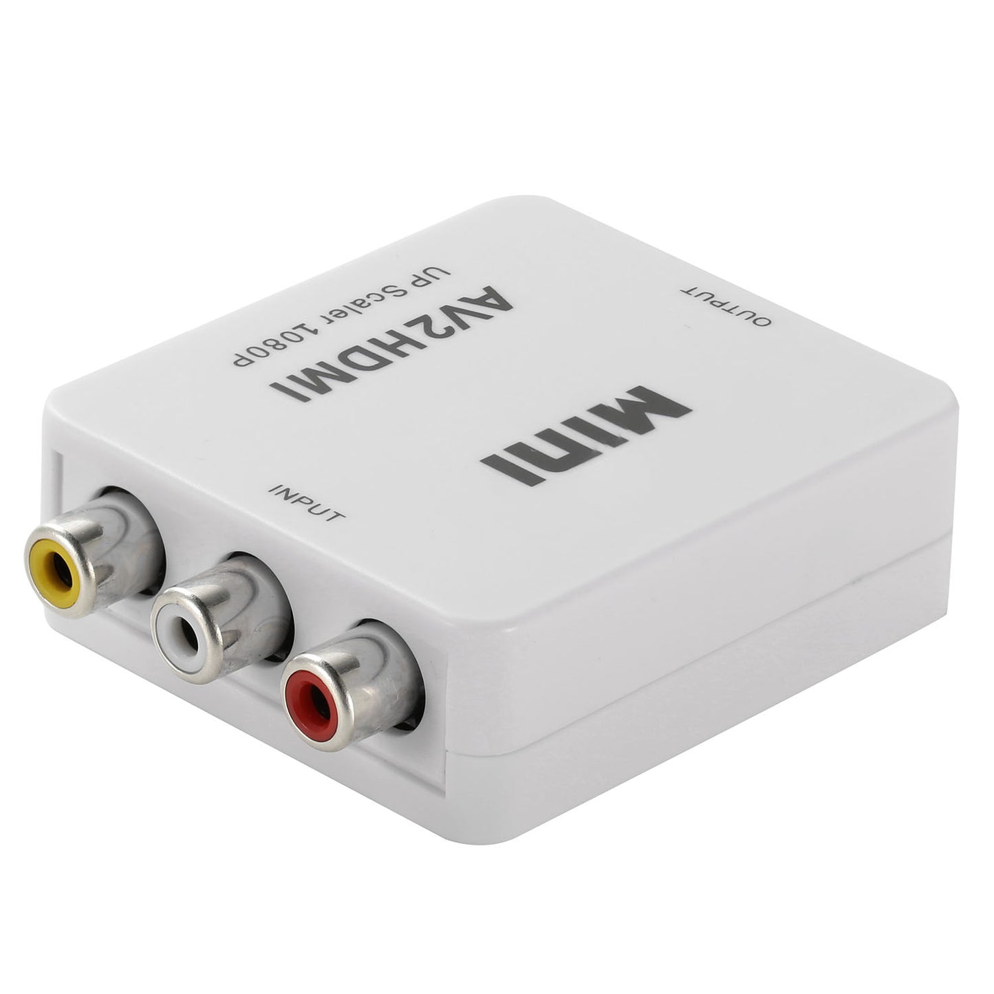 RCA to HDMI Converter 1080P AV Composite CVBS to HDMI Adapter w/ USB Video Audio Transform for Game Player DVD HDTV Projector Game Console Displayer - White -