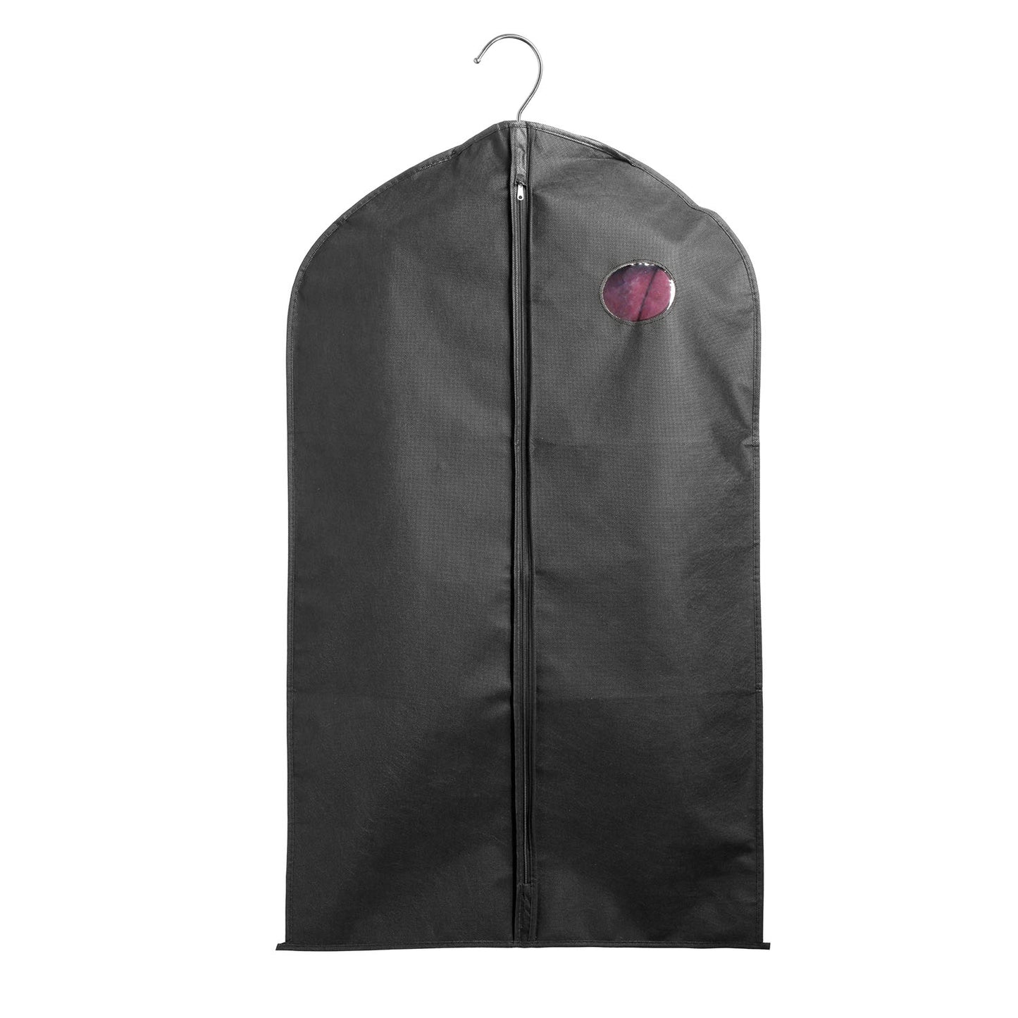 5pcs 39" Garment Bags Hanging Suit Bags Covers Breathable with Full Zipper Transparent Window for Suit Dress Coat Storage Travel Use - Black -