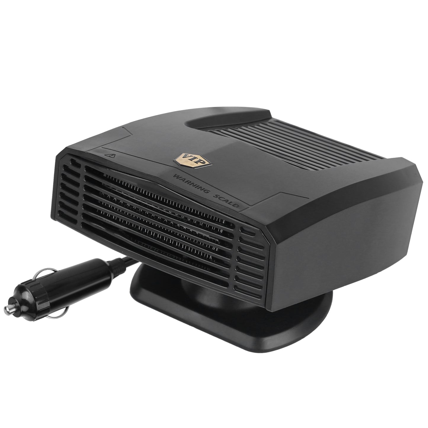 24V 180W Portable Car Heater Heating Fan 2 in 1 Defroster Defogger Demister Windshield Heater Automotive Cooling Fan with 360°Rotating Base - Black -