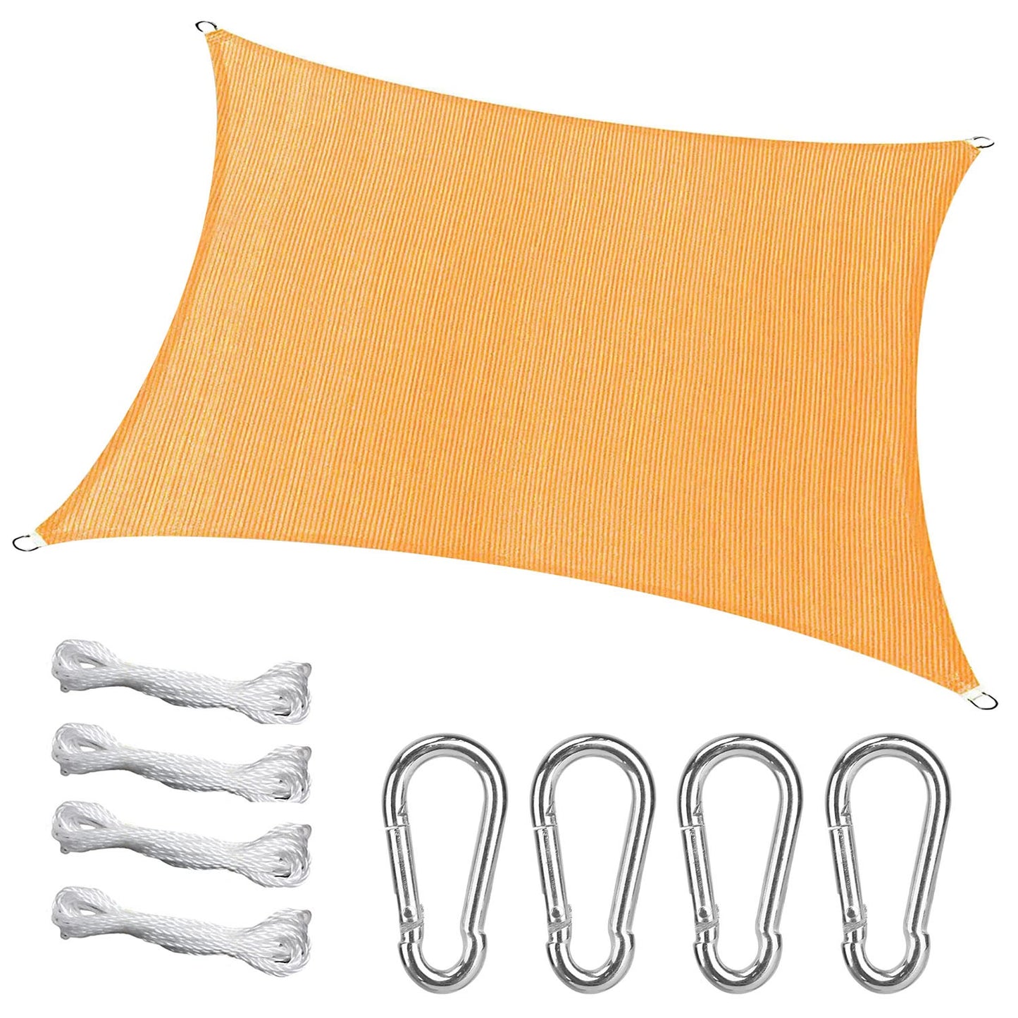 Rectangle Shade Sails Top Canopy 98% UV Block Awning Shelter 185GSM HDPE Patio Cover with Snap Hooks Ropes for Outdoor Garden Backyard - - 400 x 600 cm