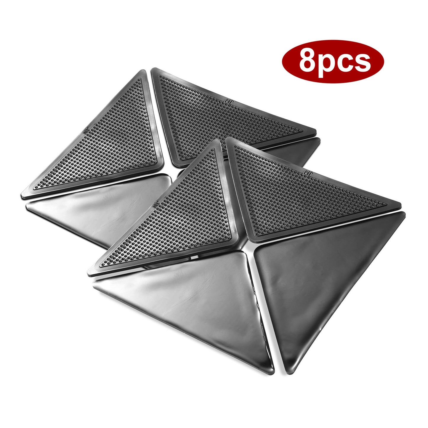 8Pcs Area Rug Gripper Pad Non Slip Anti Curling Carpet Mat Gripper Self- Adhesive Reusable Washable Renewable Hard Wood Floor Safe - - 8 pcs