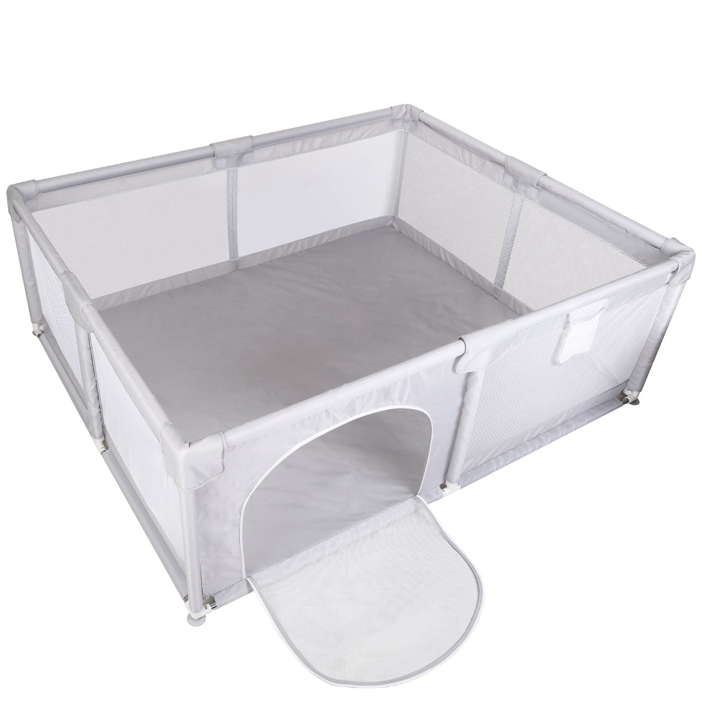 Baby Play Yard 71x59x26in Infant Play Game Child Fence Play Yards Breathable Kids Activity Center with Anti-Slip Suction Base Zipper Door for Infants