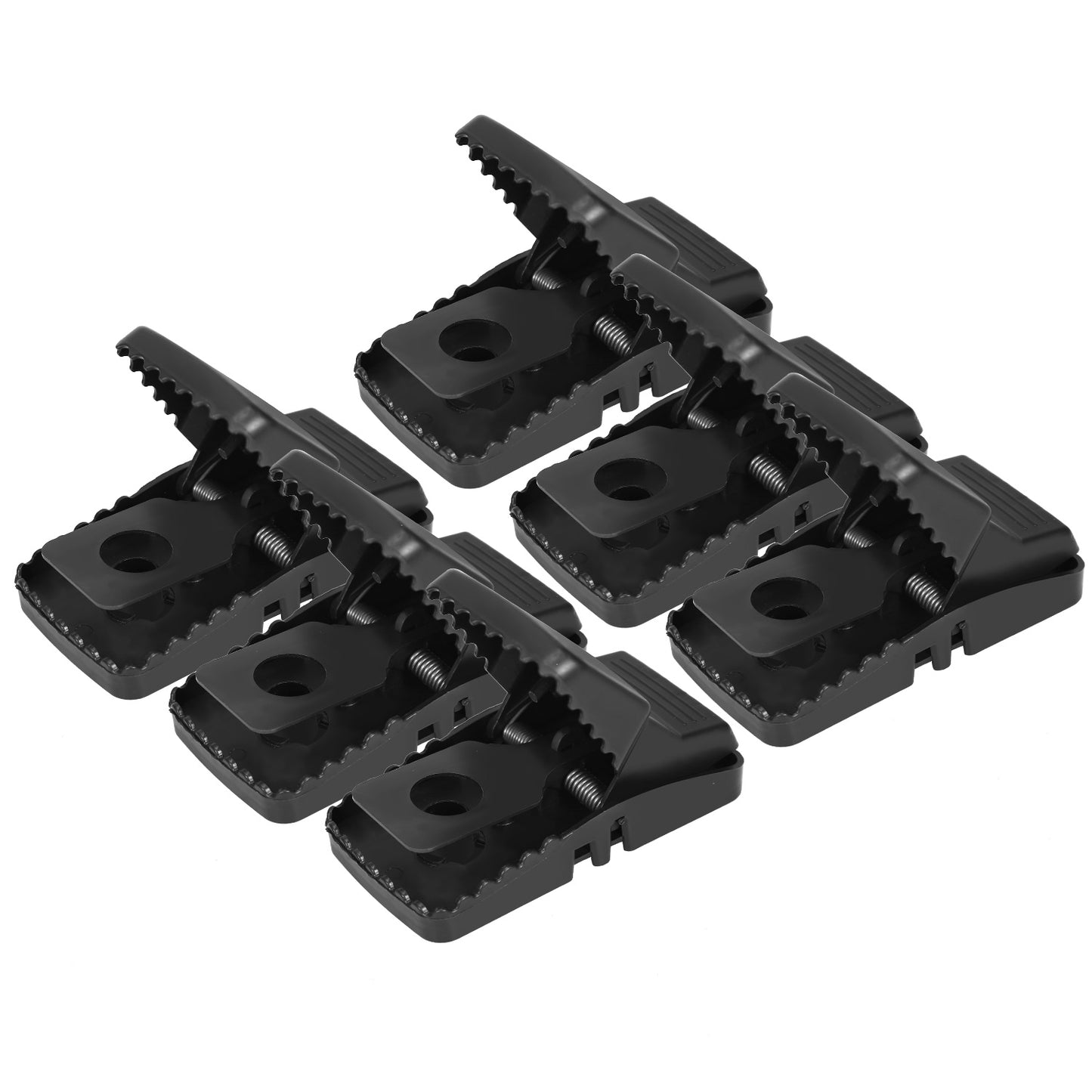 6 Pack Mouse Traps Reusable Rat Trap Mice Snap Trap Effective Mouse Catcher Quick \'N Vole Effective Mice Control with Unique Jaw Design That Capture - Black -