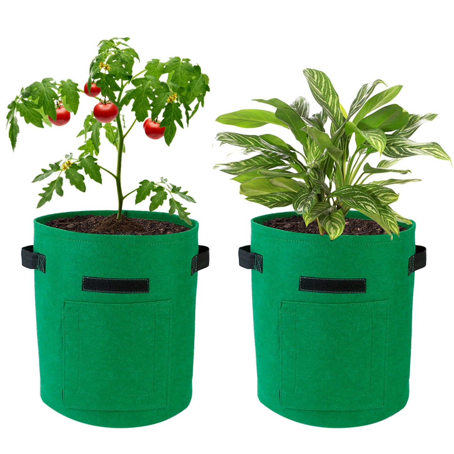 2 Pack Plant Growing Bags Potato Vegetable Planter Bags Breathable Planting Fabric Pots w/ Harvest Window 10Gallons - - 10 Gallon