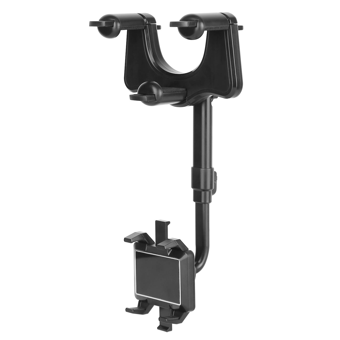 Car Mobile Phone Holder Bracket Multifunctional Rearview Mirror Phone Mount Cradle for Car Rotatable Retractable Universal Phone Mount for iPhone 12 1 - Black -