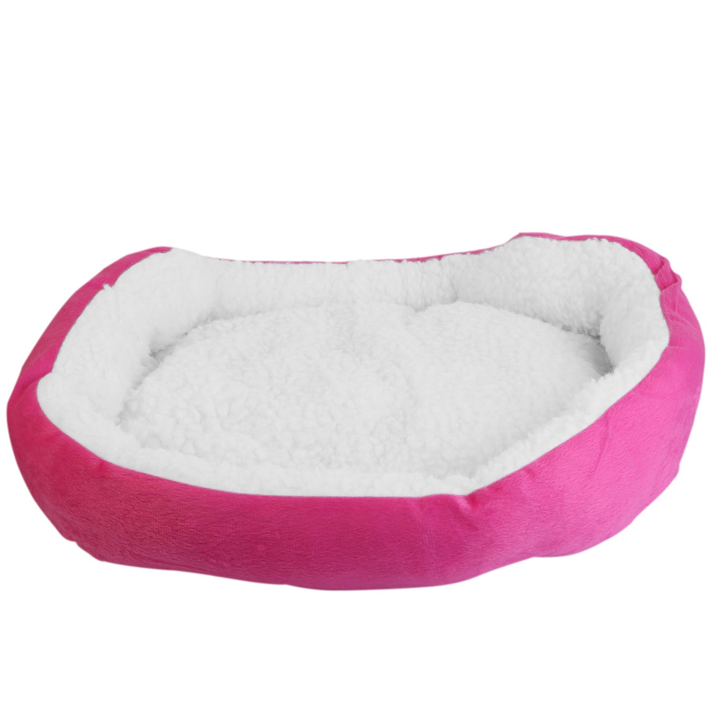 Pet Dog Bed Soft Warm Fleece Puppy Cat Bed Dog Cozy Nest Sofa Bed Cushion For S/M Dog - Pink -