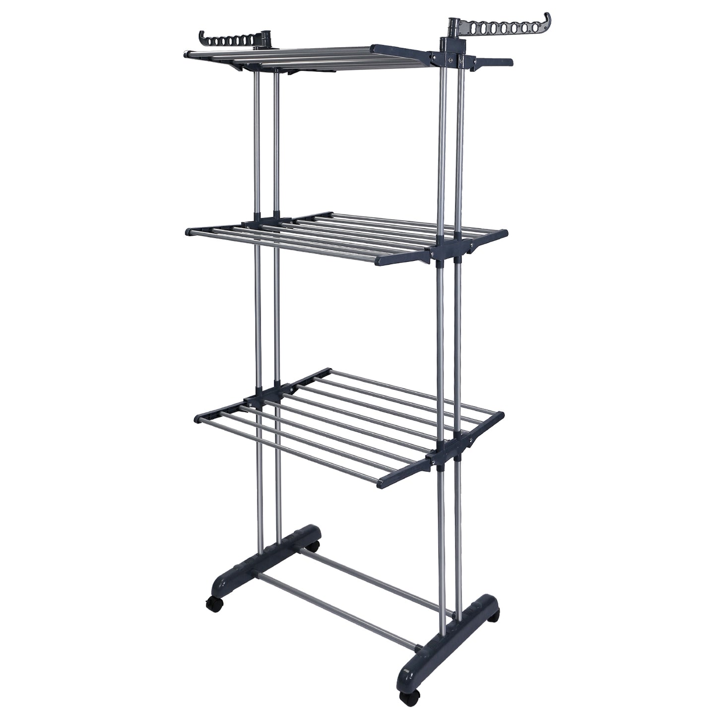 Clothes Drying Rack Rolling Collapsible Laundry Dryer Hanger Stand Rail Shelve
Wardrobe Clothing Drying Racks w/ Dual Side Wings - Black -