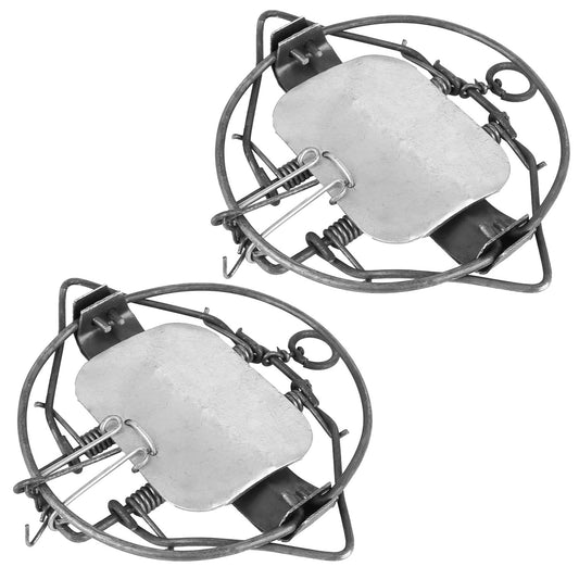 2Pcs Animal Spring Trap Sturdy Iron Animal Snap Trap 7In Powerful Reusable Fox Raccoon Rabbit Skunk Feral Small Medium Sized Animal Hunting Trap -  - 7 inches