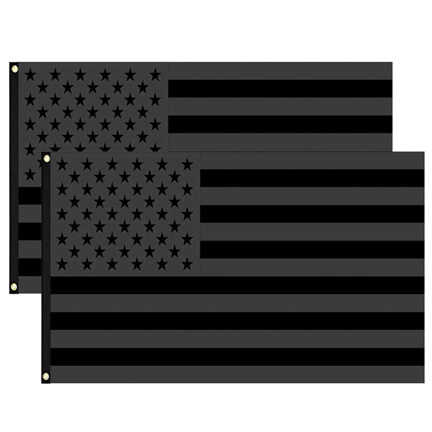 All Black American Flag 3x5FT UV Protection Black US Flag Double Side Printing Fade Resistant Black USA Flag with Brass Grommets - Black -