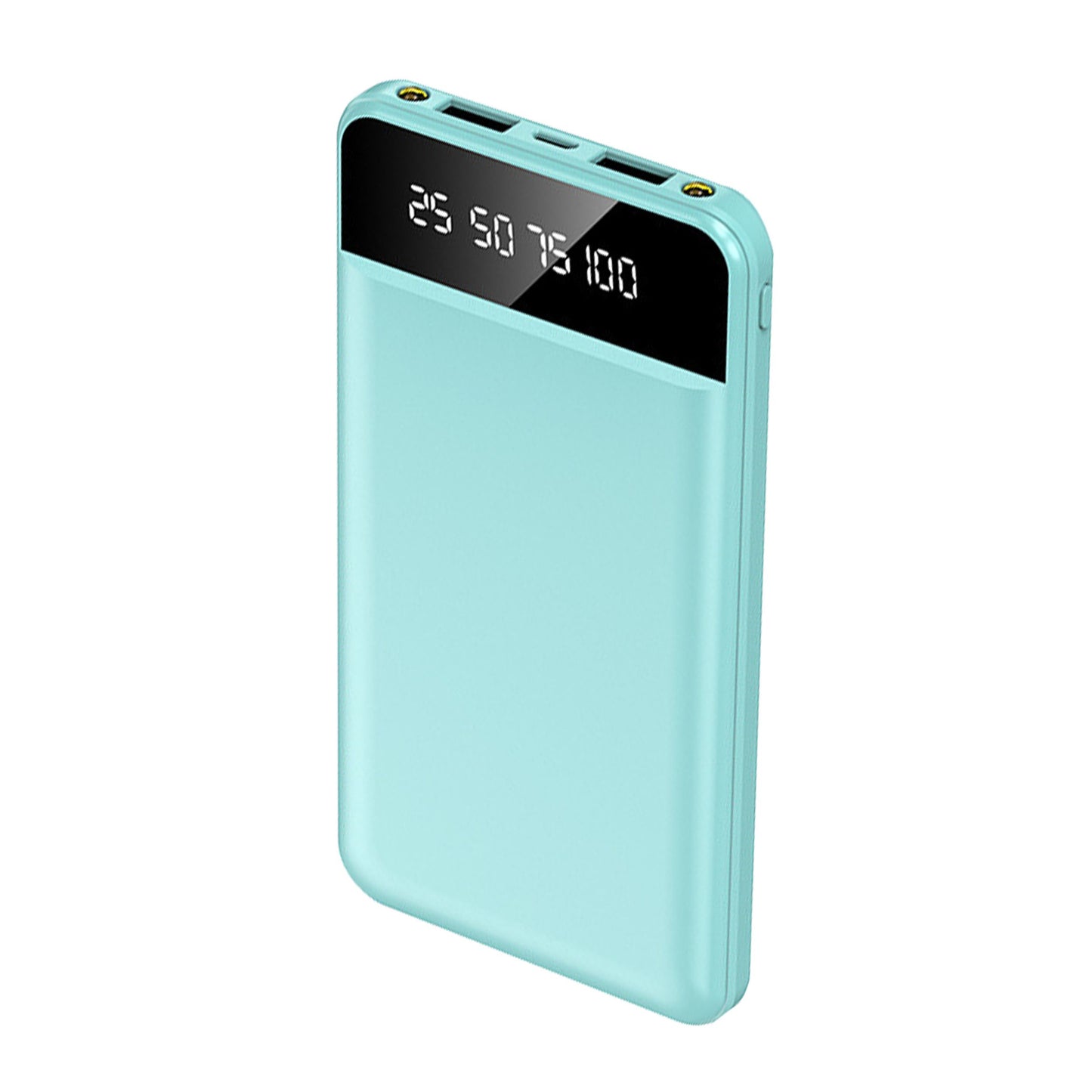 10K mAh Slim Power Bank with 2 USB Ports & LED Flashlight - Blue -