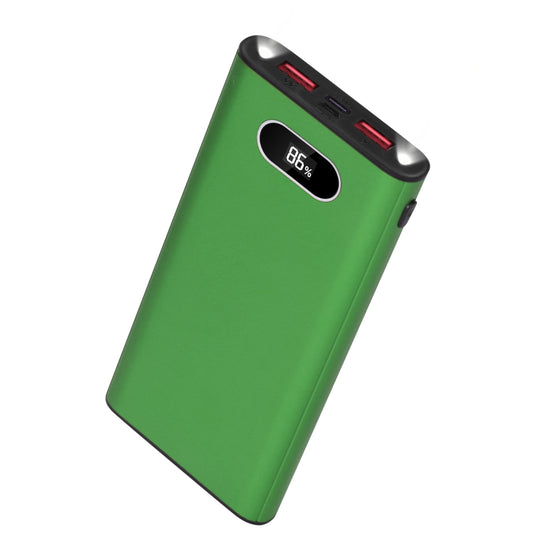 22.5W Super Fast Charging Power Bank - 20000mAh, LED Display, Flashlight - iPhone Samsung - Green -