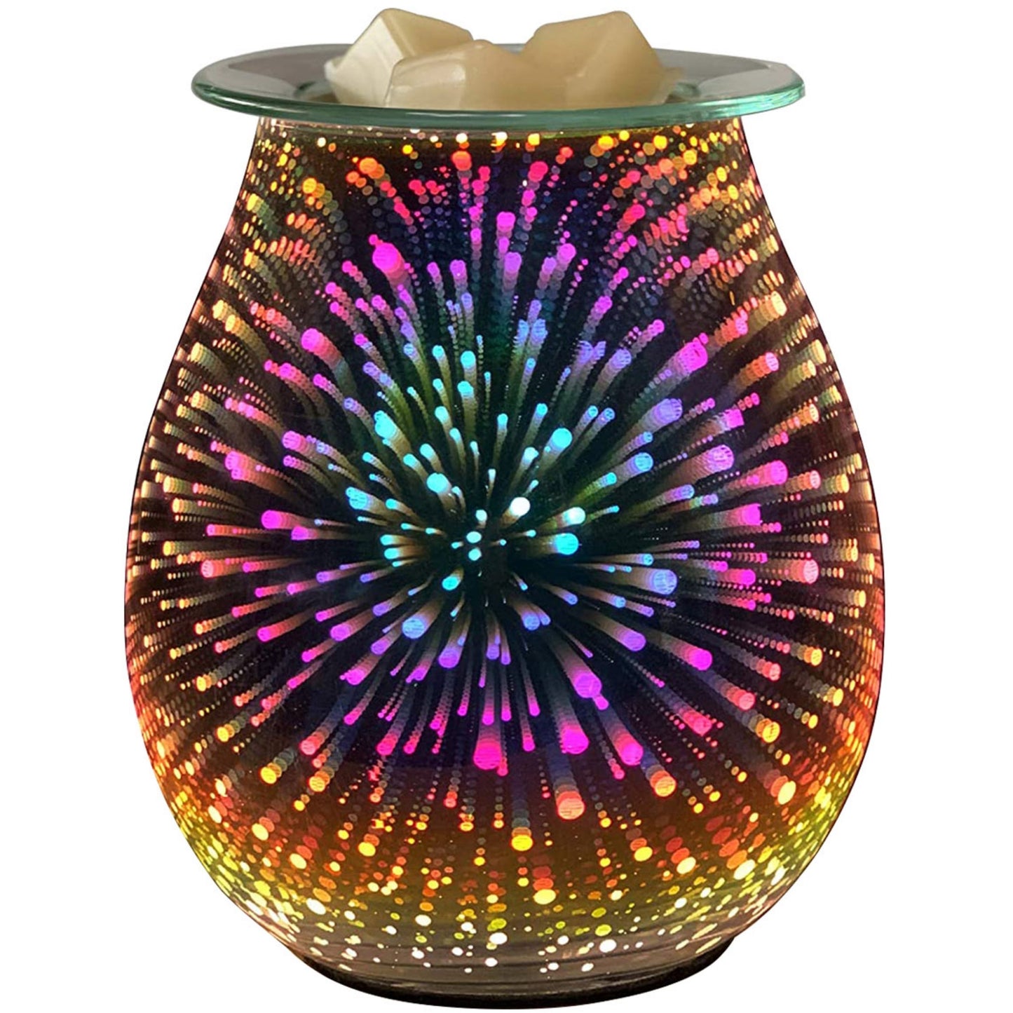 3D Glass Wax Warmer, Electric Burner for Fragrant Candle, Aroma Decor Lamp, Heats Wax - 1500+ Specs - Yellow -