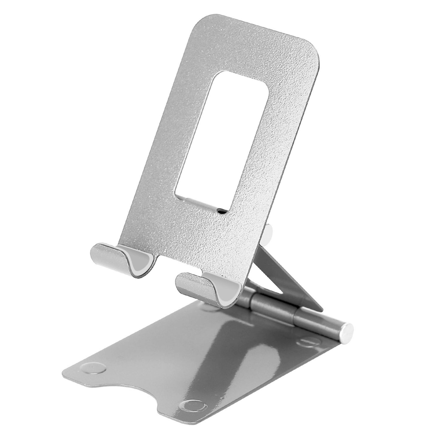Adjustable Foldable Desktop Phone Stand for 4-10in Devices - Silver -