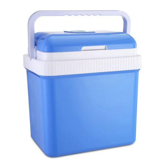 24L Portable Car Cooler 12V Refrigerator - Travel Cooling & Warm Fridge Box for Car/Home - 24L Capacity - Blue -