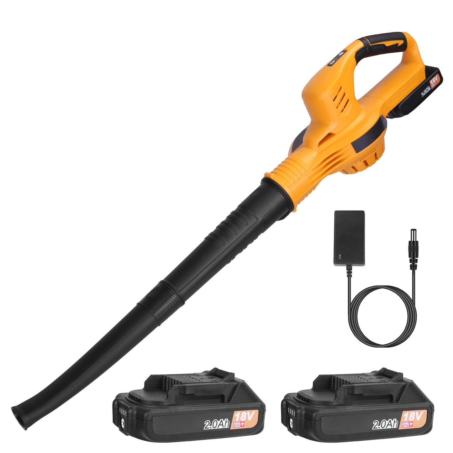 Cordless Leaf Blower Handheld Electric Battery Powered Air Blower Max 124MPH 300CFM with 2 Adjustable Speeds 2Pcs 18V 2000mA Battery and Charger for Y