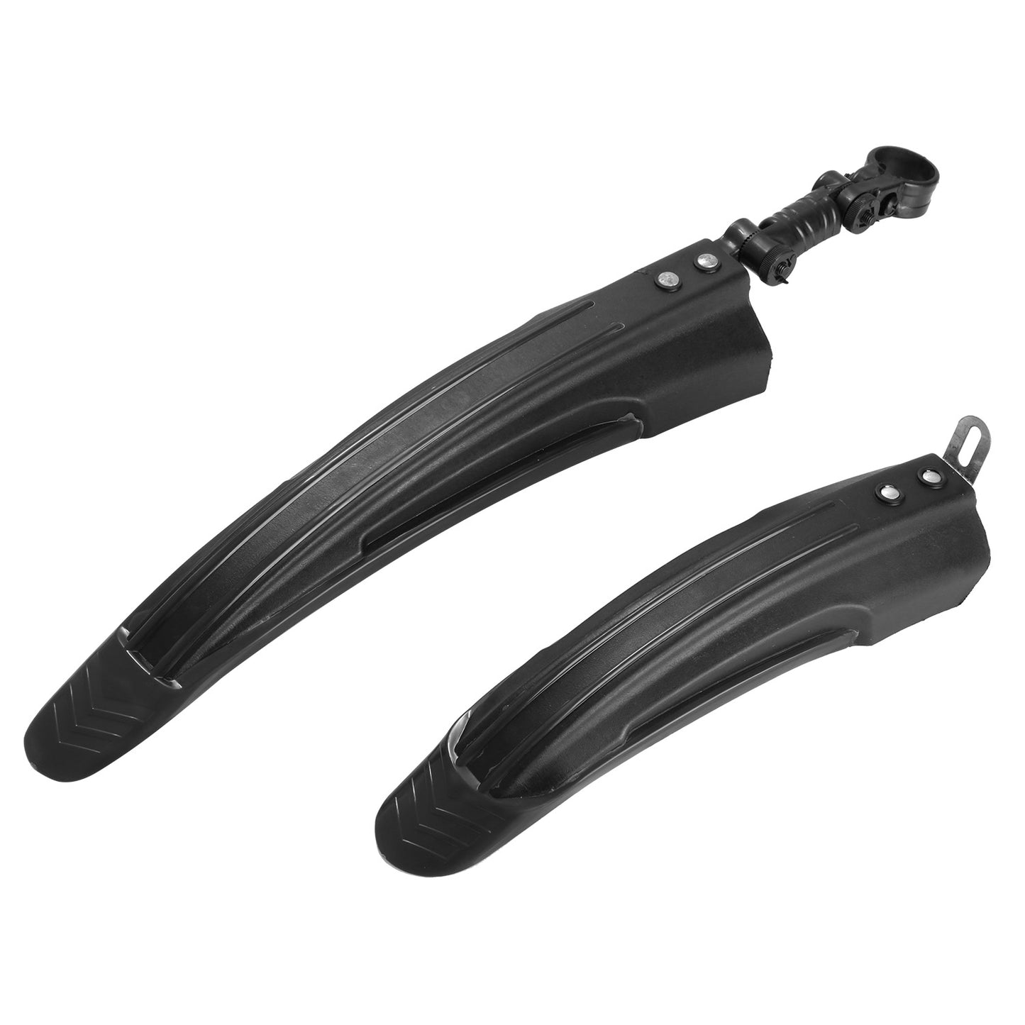 Bicycle Fender Set Adjustable Front Rear Mud Guard Mountain Bike Mudguards Splashboard Fit for 24\'\'-26\'\' Bikes - Black -