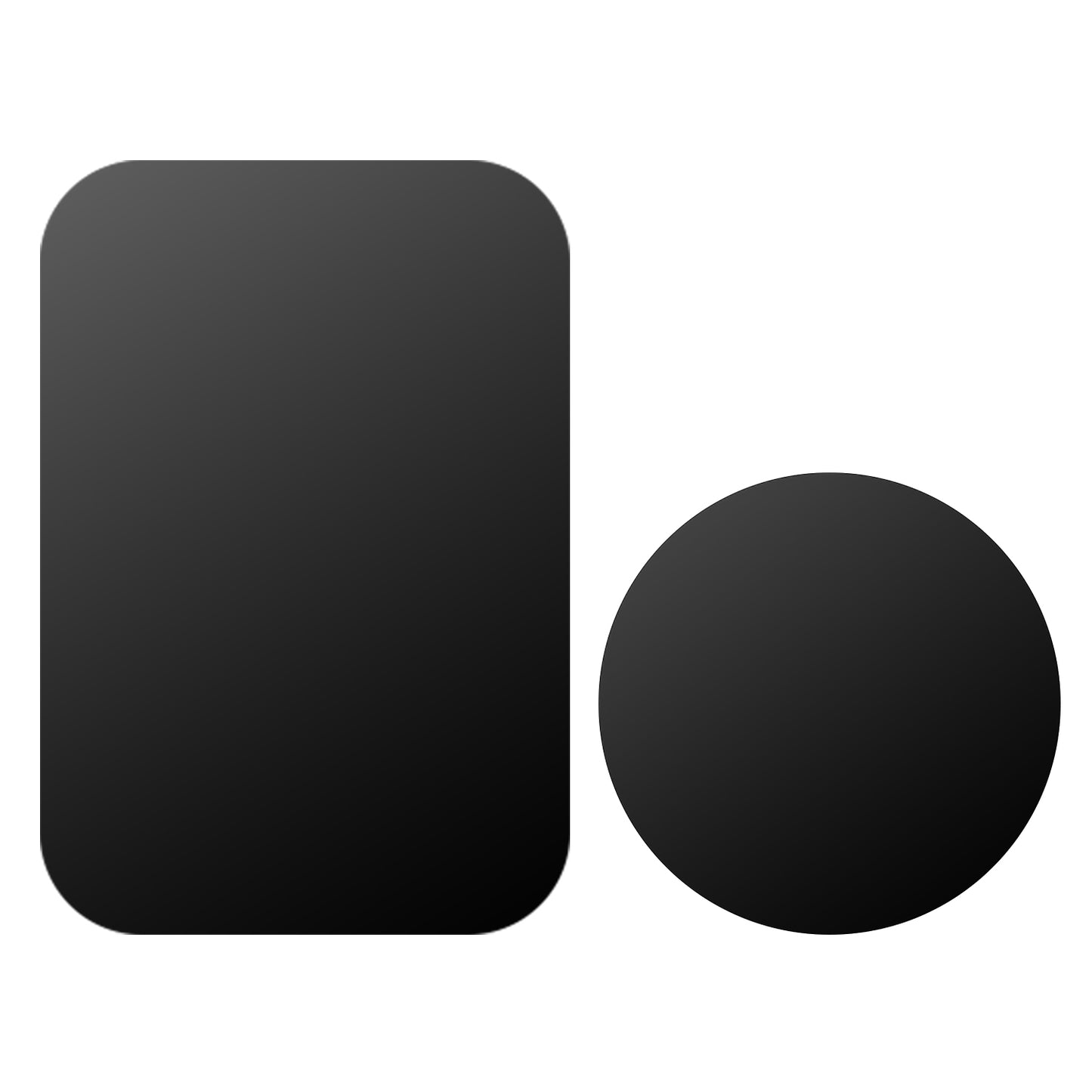 8Pcs Universal Metal Plates with Strong Adhesive 4Pcs Round and 4Pcs Rectangle Metal Plates for Magnetic Car Mount Phone Holder - Black -