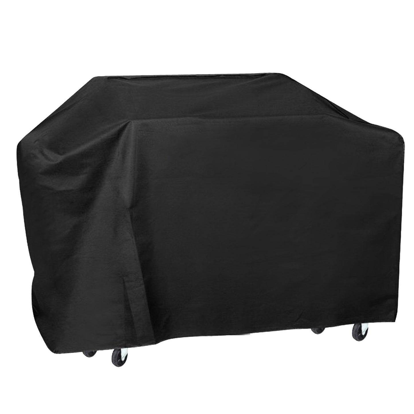 57-inch BBQ Grill Cover Weather Resistant Outdoor Barbeque Grill Covers UV Resistant w/ PU Coating Adjustable Strap Fasteners for Charcoal Gas Electri - Black -