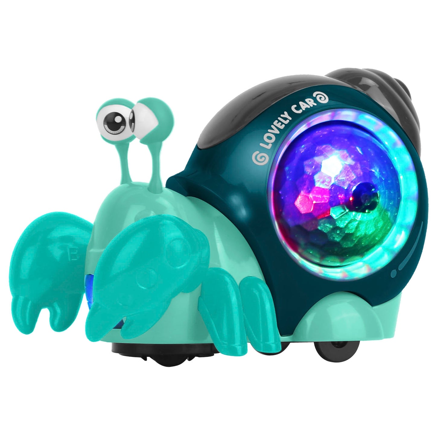 Crawling Crab Baby Toy Electric Infant Interactive Toy Automatic Obstacle Avoidance with Music RGB Roating Lights for Babies 0-6 6-12 Months Toddlers - Blue -