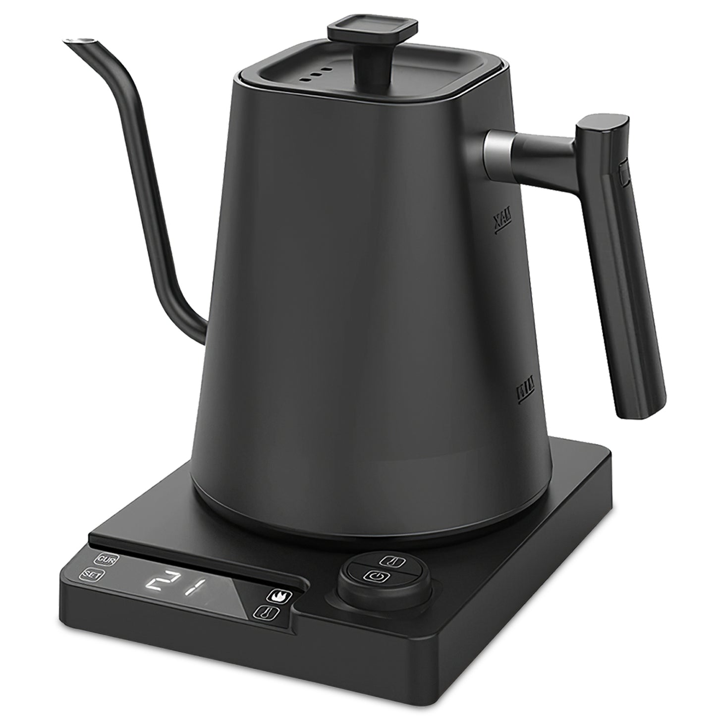 1200W Electric Gooseneck Kettle With Precise Temperature Control Up to 24H Timer Auto Off Protection Fast Heating Stainless Steel Water Boiler For Cof - Black -