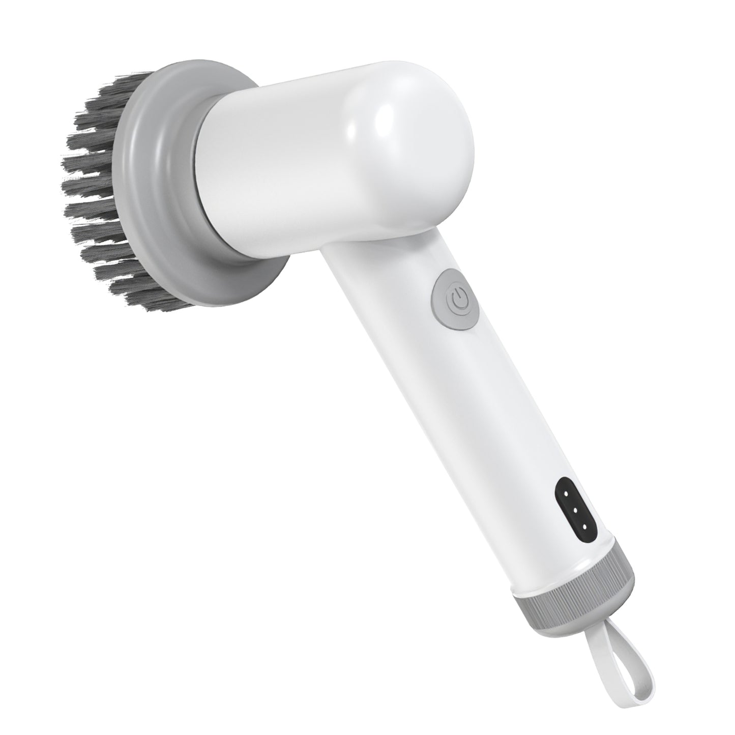 Electric Handheld Spin Scrubber Cordless Cleaning Brush with 2 Rotating Speeds 3 Cleaning Brushes Rechargeable Shower Scrubber for Kitchen Dish Bathtu - White -