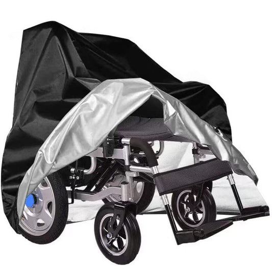 Scooter Protective Cover Waterproof Motorcycle Mobility Wheelchair Shelter Protector with Storage Bag against Sun Water Dust 74.8x28x46.1in - Black -