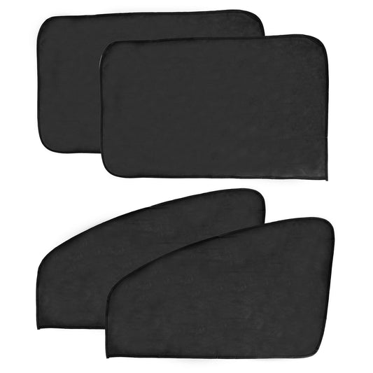 4Pcs Front Rear Car Window Magnet Covers Breathable Mesh Sun Shade Privacy Curtain Heat Insulated UV Protection Car Windshield For Baby Kids - Black -