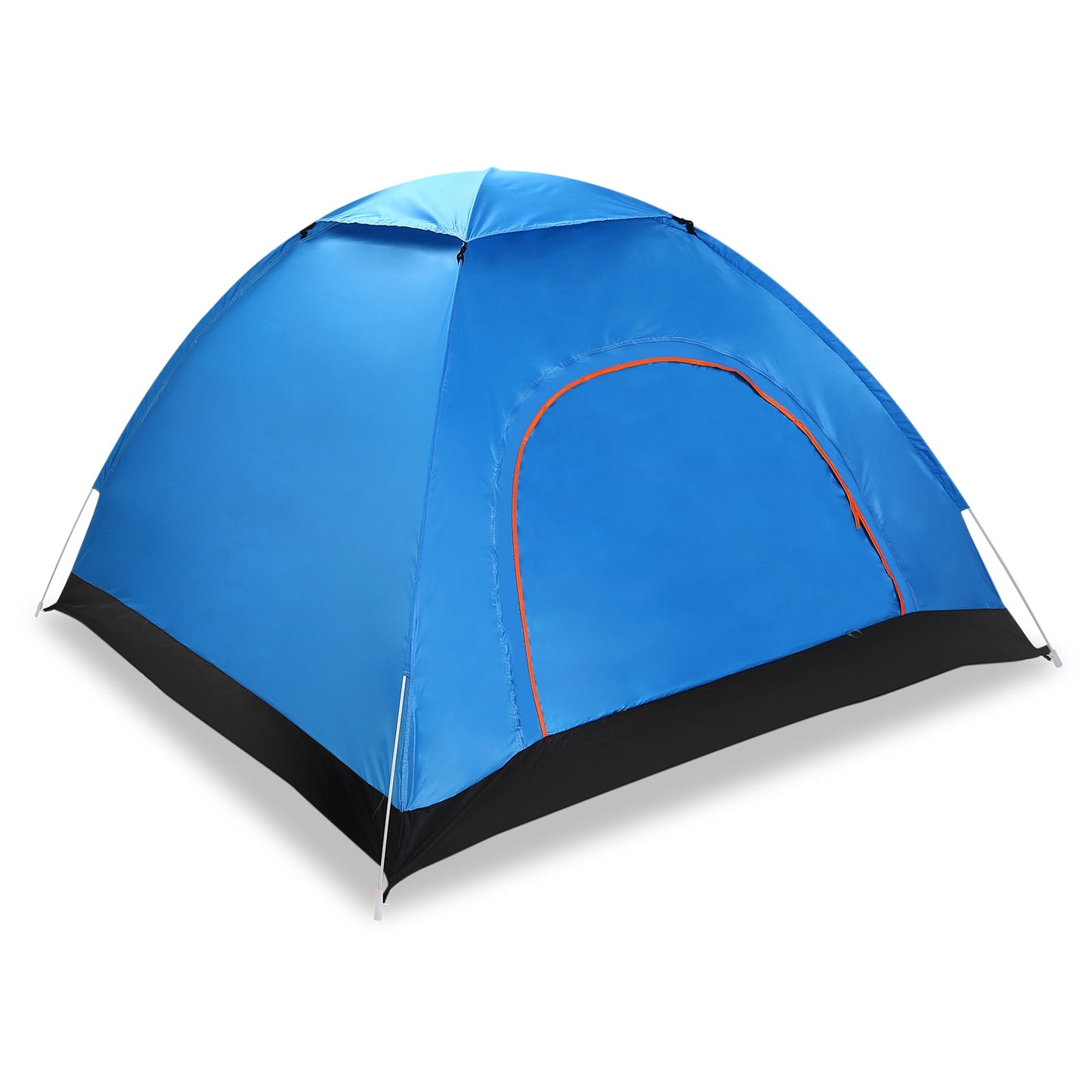 4 Persons Camping Waterproof Tent Pop Up Tent Instant Setup Tent w/2 Mosquito Net Doors Carrying Bag Folding 4 Seasons for Hiking Climbing Adventure F - Blue -