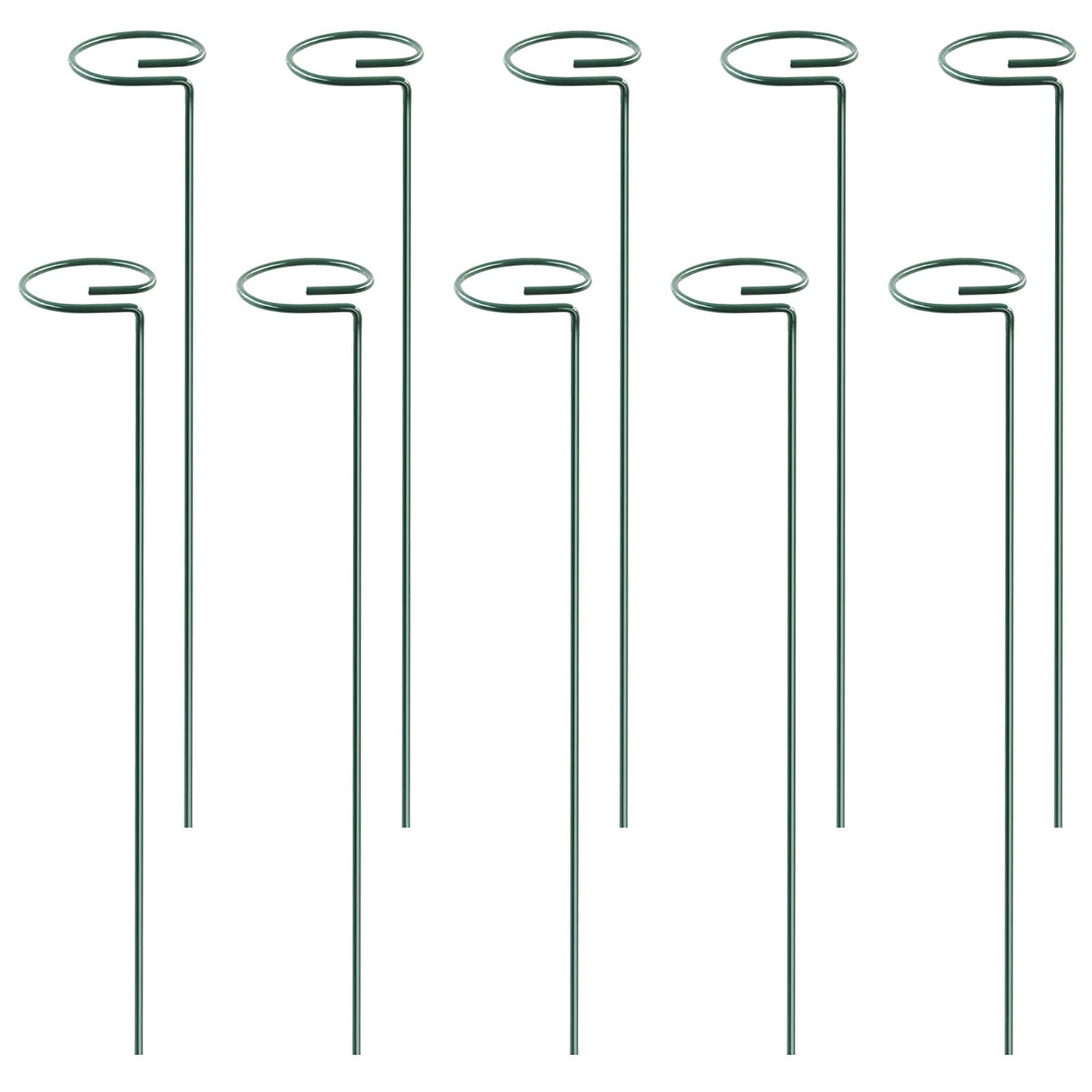 10 Packs 16in Plant Support Stakes Garden Flower Single Stem Support Stake Iron Plant Cage Support Ring For Tomatoes Orchid Lily Peony Rose Flower Ama -  - 16 inches