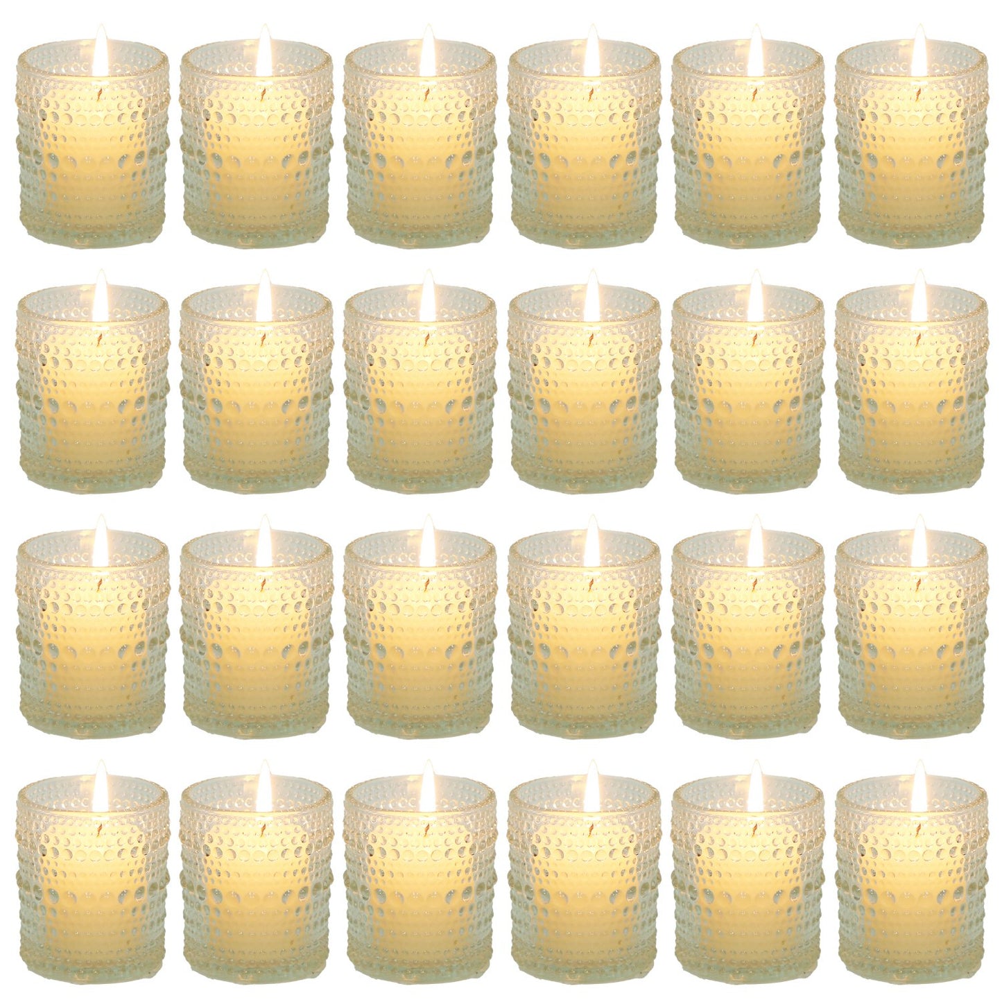 24Pcs Clear Glass Candle Holders Votive Tealight Candle Holder Set for Wedding Party Birthday Table Centerpiece Decor