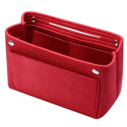 Felt Handbag Insert Organizer Purse Tote Shaper Bag in Bag Cosmetic Bag Handbag Purse Organizer - Red -