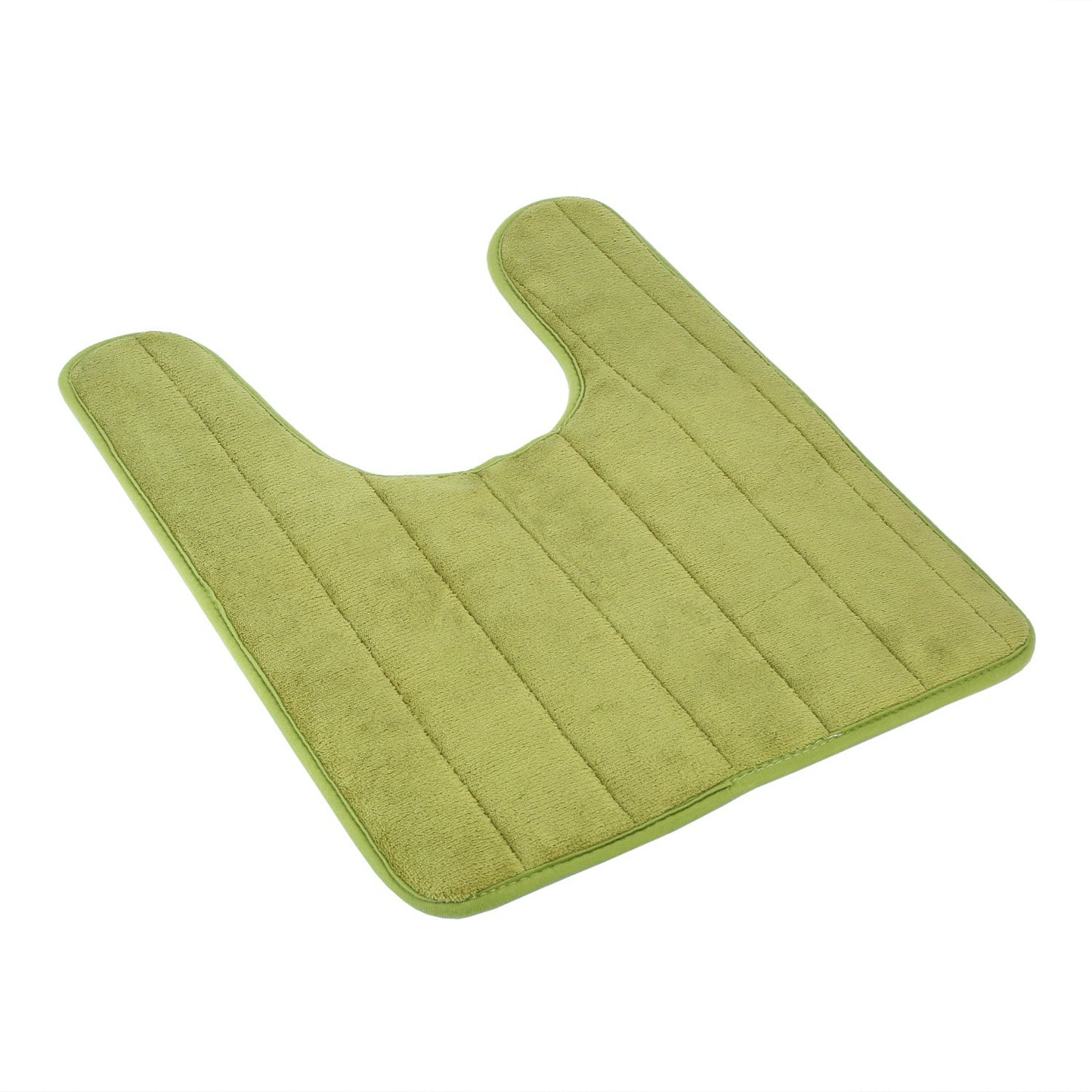 U Shaped Bathroom Rugs Contour Non-slip Toilet Mat Absorbent Cozy Velvet Floor Mat 23.62 x 19.69in - Green -