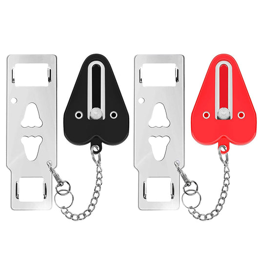 2Pcs Portable Travel Door Lock Home Hotel Apartment Security Lock Anti Theft Security Tool Door Safety Latch Lock - Multi -