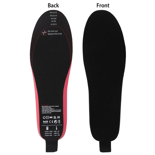 Heated Insoles Electric Heated Foot Warmer 3000mAh Rechargeable Battery Powered Trimmable Heated Shoe Insoles for Men Women Hunting Skiing Fishing - Black - Large