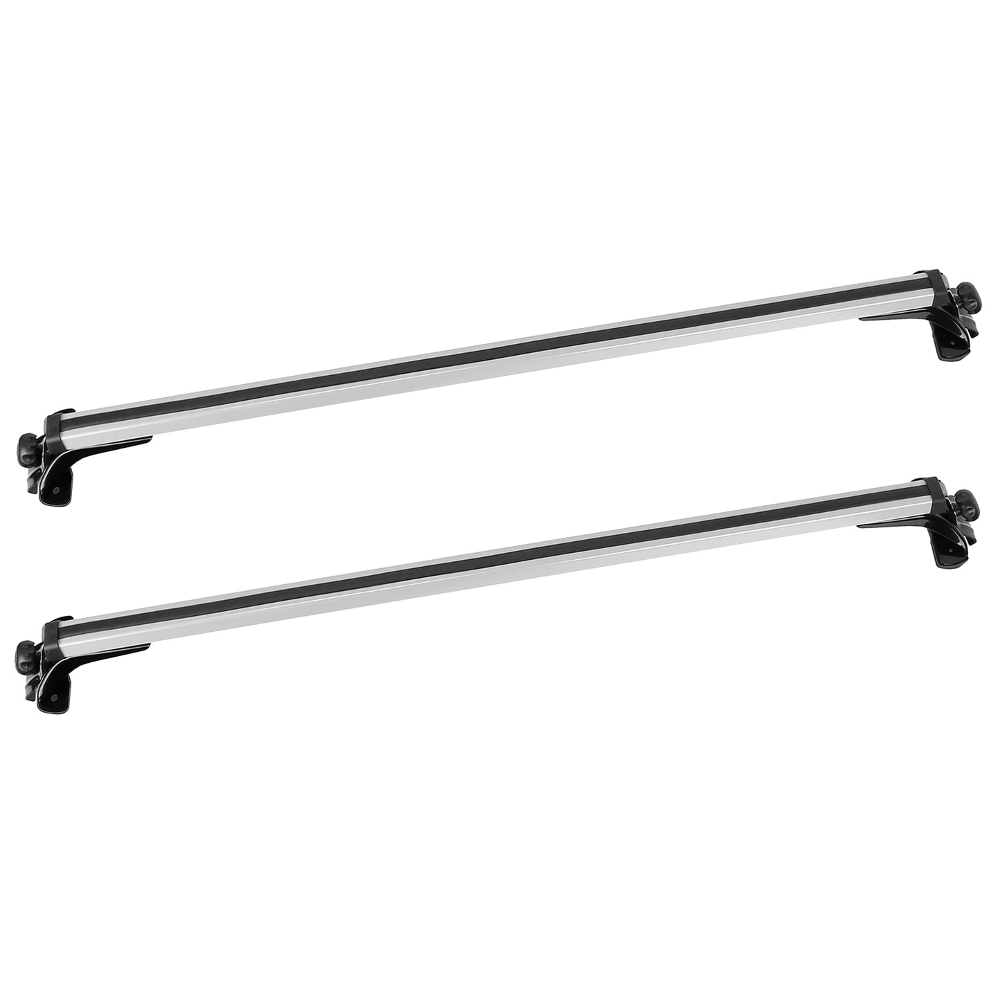 47.24in Universal Top Roof Rack Cross Bar Cargo Carrier Aluminum Crossbar Rack w/ 165LBS Capacity Fit for Most Vehicle Wagon Car Without Roof Side Rai - Black -