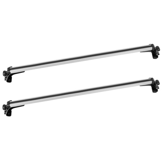 47.24in Universal Top Roof Rack Cross Bar Cargo Carrier Aluminum Crossbar Rack w/ 165LBS Capacity Fit for Most Vehicle Wagon Car Without Roof Side Rai - Black -