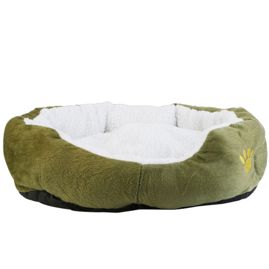 Pet Dog Bed Soft Warm Fleece Puppy Cat Bed Dog Cozy Nest Sofa Bed Cushion For S/M Dog - Green -