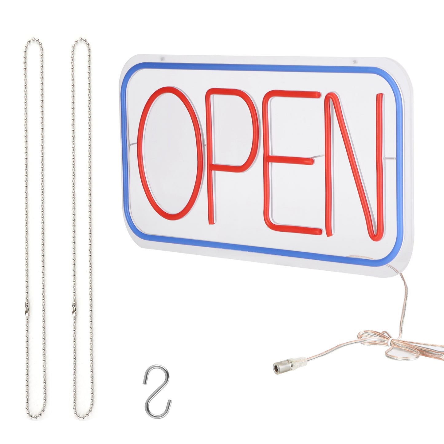 LED Open Sign 16.5x9.1in Business Neon Open Sign Advertisement Board with 11 Levels Adjustable Brightness - Multi -