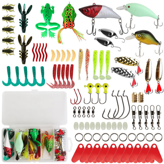 94Pcs Fishing Lures Kit Soft Plastic Fishing Baits Set with Soft Worms Frog Crankbaits Tackle Box for Freshwater and Saltwater to Bait Bass Trout Salm - Multi -