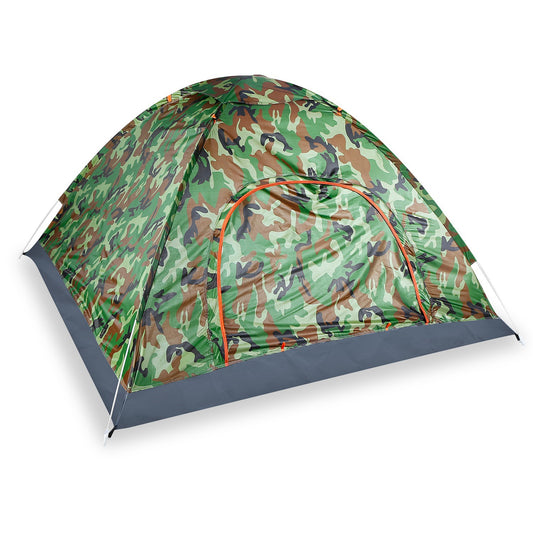 4 Persons Camping Waterproof Tent Pop Up Tent Instant Setup Tent w/2 Mosquito Net Doors Carrying Bag Folding 4 Seasons for Hiking Climbing Adventure F - Camouflage -