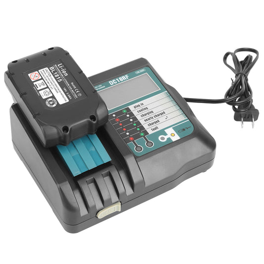 Rapid Charger Replacement Fit for Makita 14.4-18V Battery BL1860 BL1830 BL1850 with
LCD Display USB Port - Black -