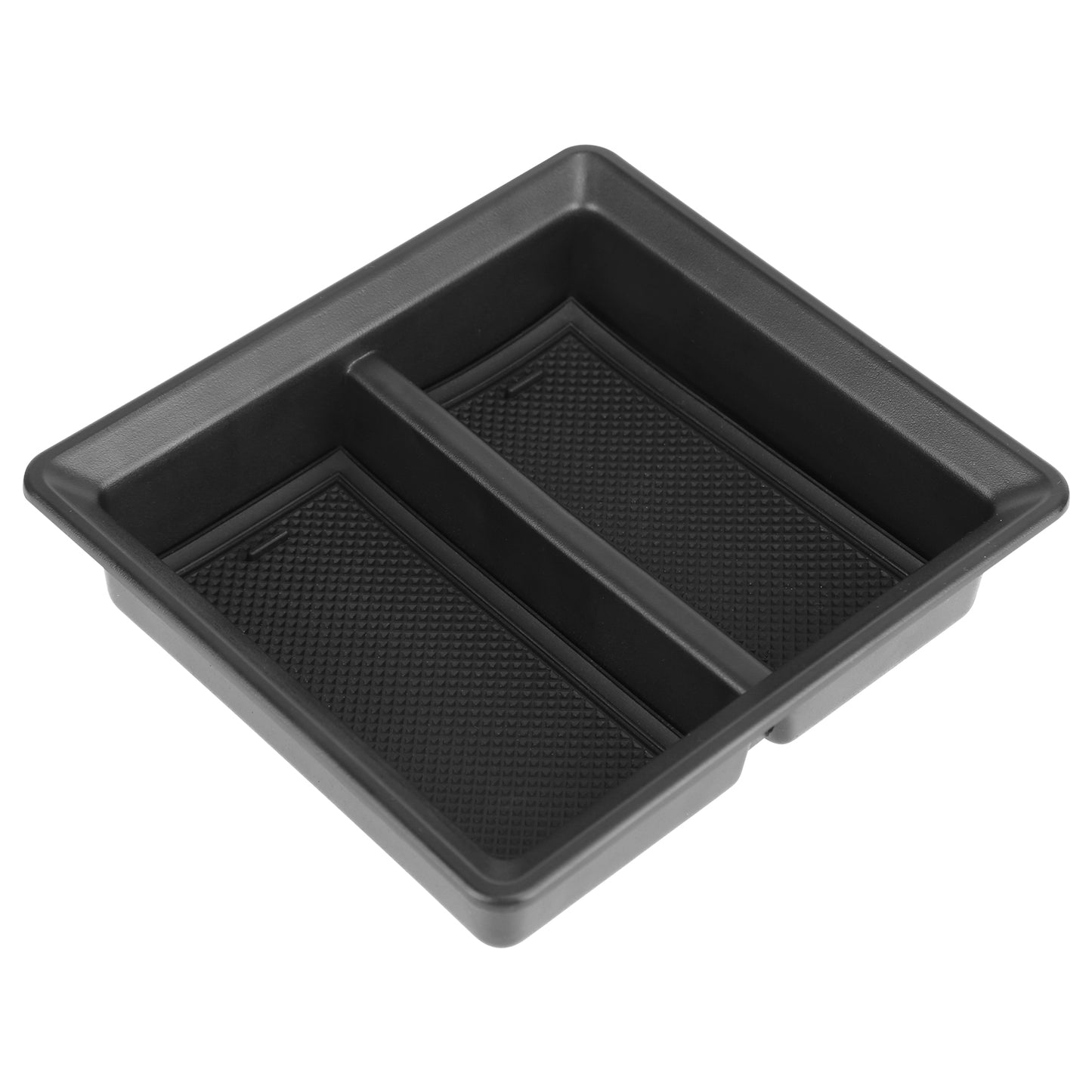 Center Console Organizer Tray Fit For 2021 2022 2023 Tesla Model 3 Model Y Armrest Drawer Storage Box with 2Pcs Silicone Pads - Black -