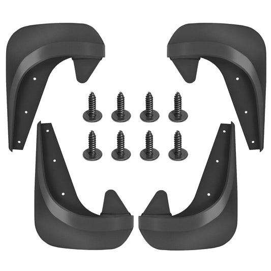 4Pcs Universal Car Splash Guards Fit for HONDA FORD CHEVROLET Mudguard Flaps For Front Rear Tire w/ Hardware - Black -