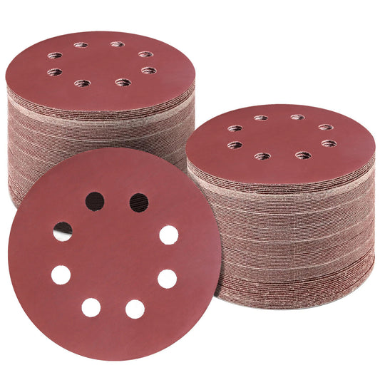 120Pack 5 Inch 8 Hole Round Sandpapers Random Orbital Sander Pads Sanding Discs 2000Grit